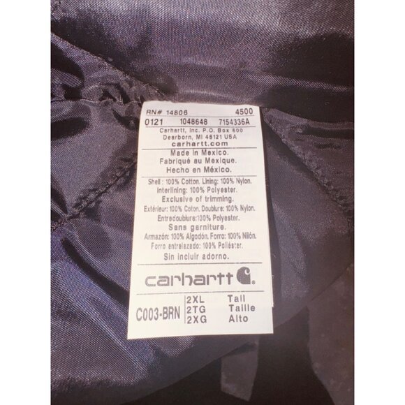 NWOT Carhartt Duck Traditional Brown Insulated Barn Jacket Chore Coat XXL Tall - Picture 10 of 16